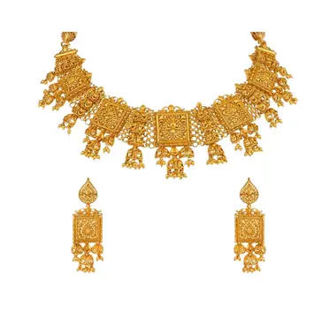 Royal Lakshmi Temple Gold Necklace Set
